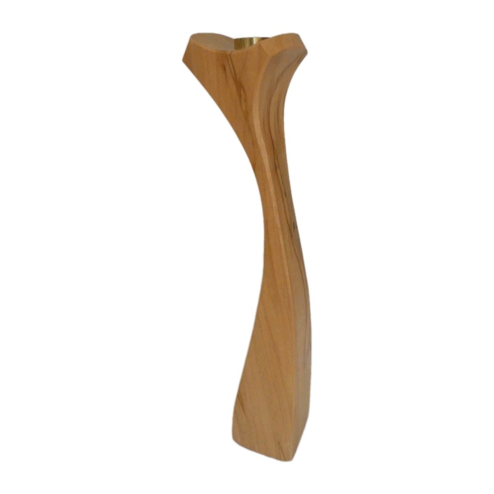 Hand Carved Wood Candlestick 80s Danish Modern Mark Strom 15" Sleek Minimalist